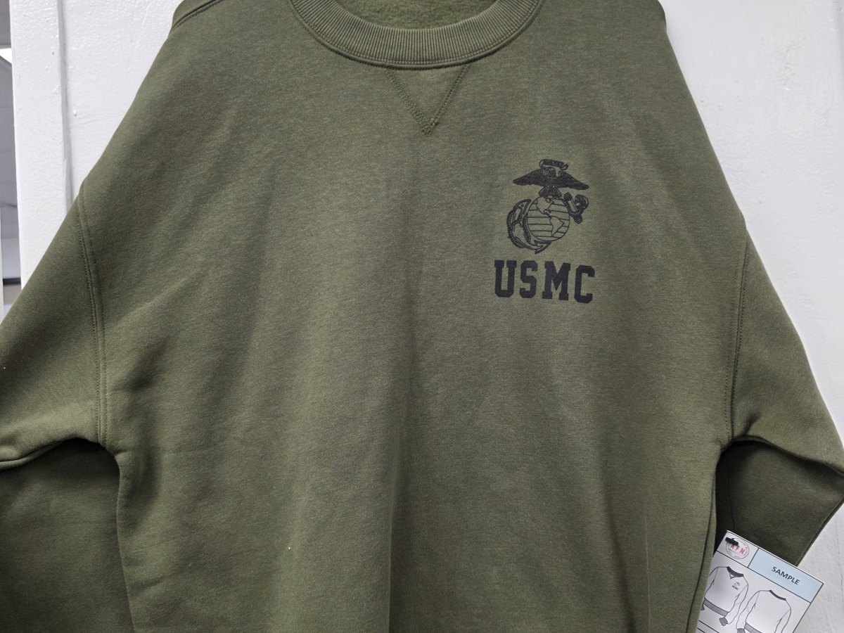 USMC Marine Corps crewneck sweatshirt in olive
