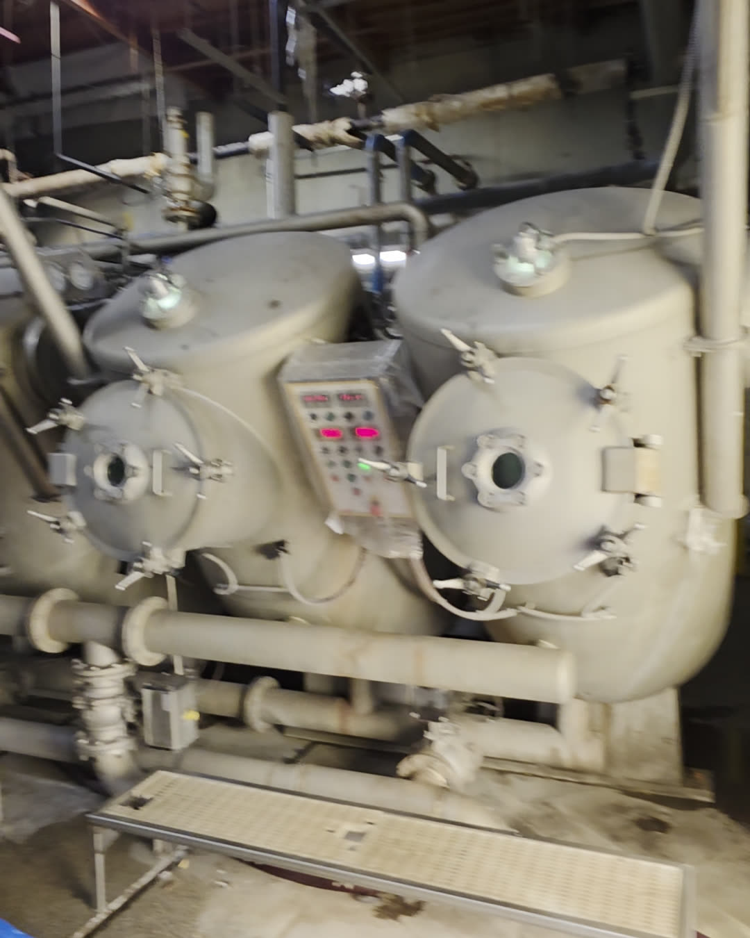 Row of dye machines on the production floor
